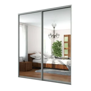 2x Portes d'armoire coulissantes - H: jusqu'à 2500mm L: 1600mm - Miroir
